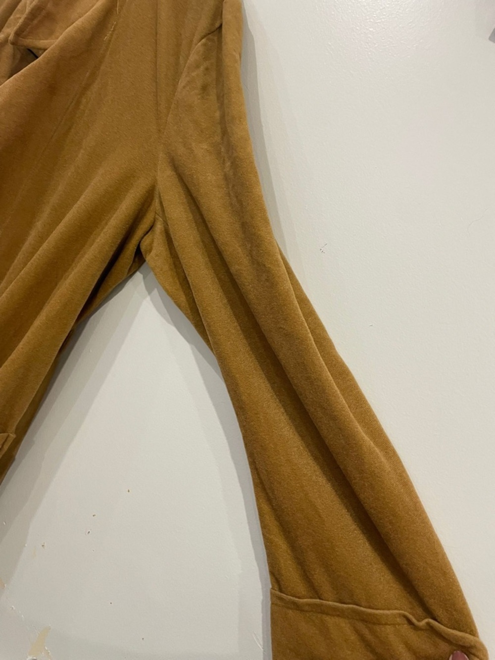 Women’s Camel Velour Tie Waist Bathrobe Robe XL - Picture 5 of 7